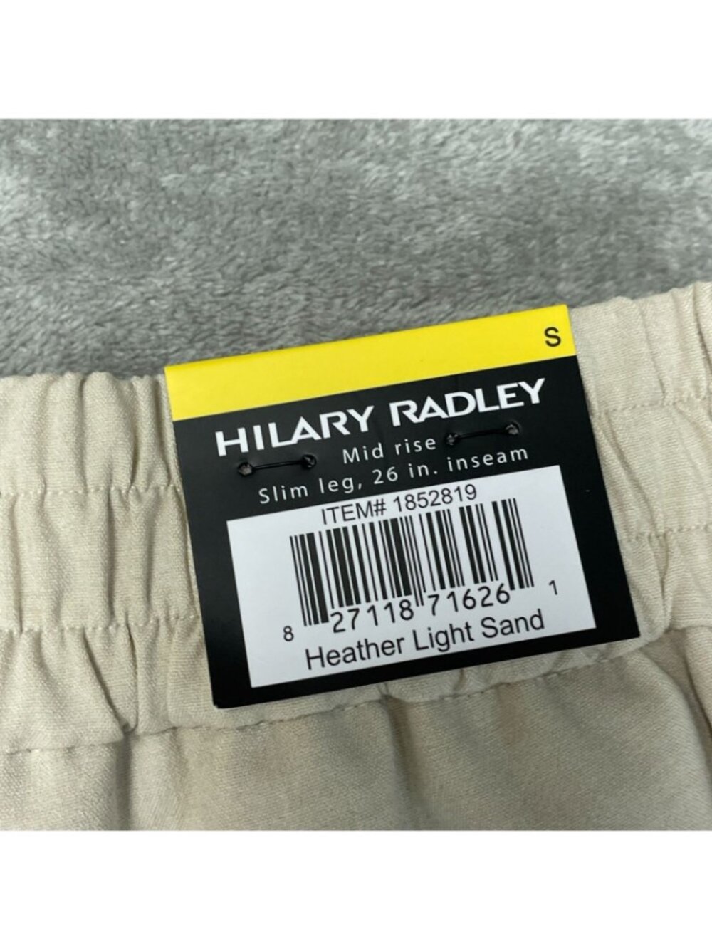 NWT Hilary Radley Women's S Slim Leg Dress Pants Beige Mid-Rise Pull on i2146 - Picture 10 of 15